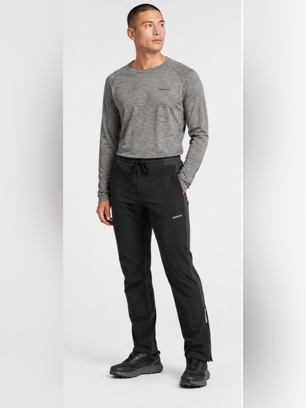 Patagonia Men's Wind Shield Hybrid Pants Black Size Small Running Outdoor